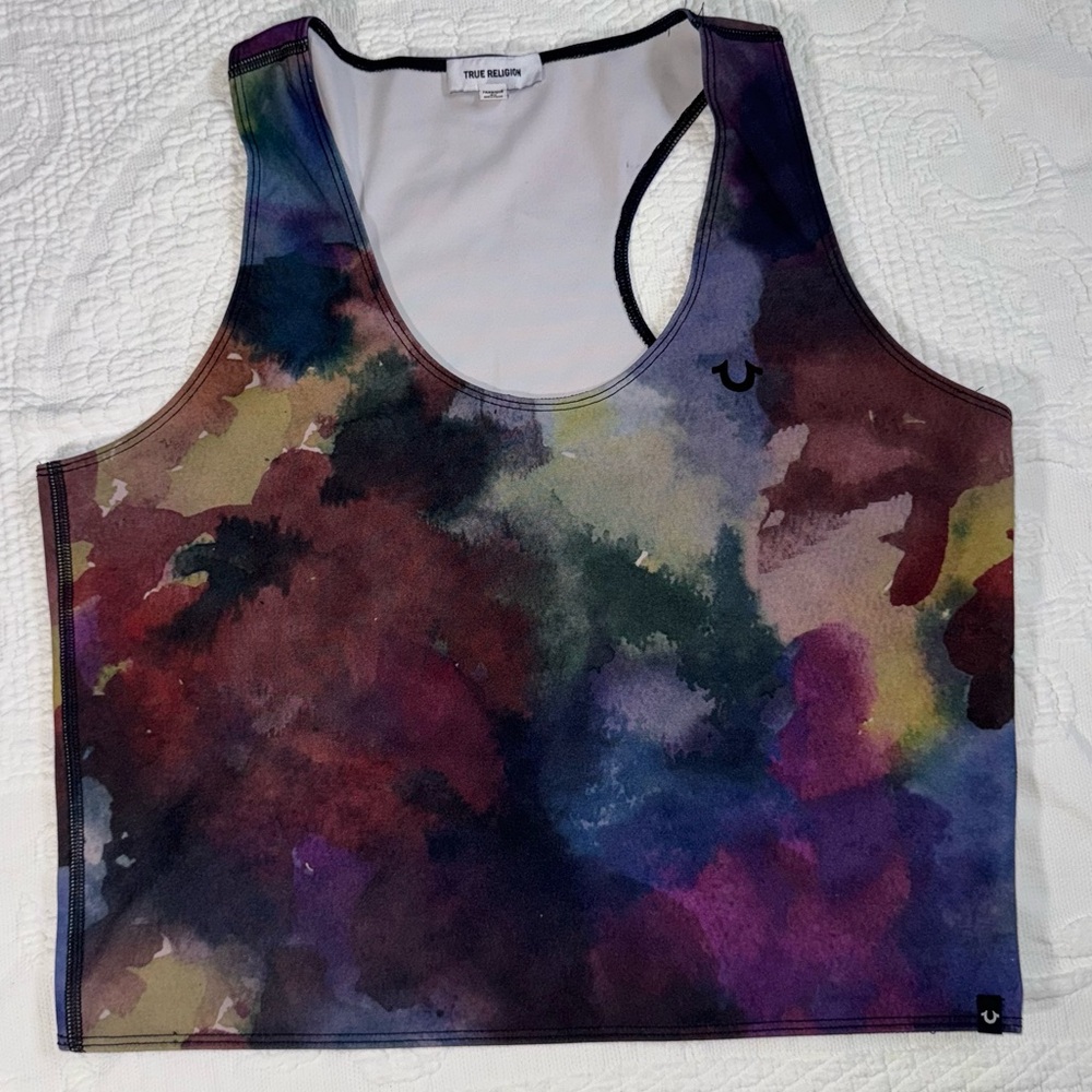 True Religion Tank Size 2XL Water Color Print Racerback Galaxy Wash Lightweight